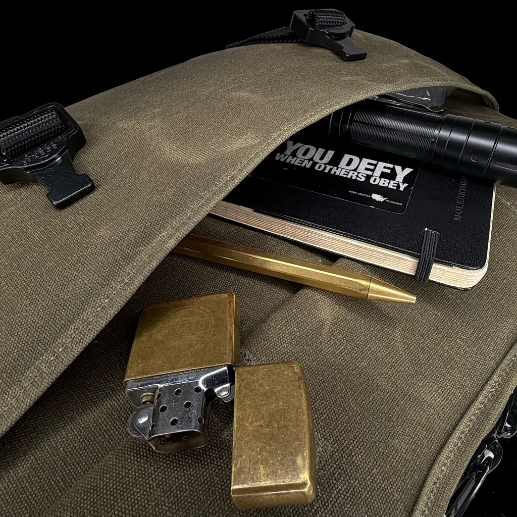 Defender Briefcase Olive Drab TexWax™ x Silver Lining Cordura