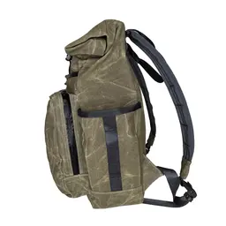 VerBockel 'Day Pack' Roll Top Backpack 2.0 Olive Drab TexWax™ x TexWax™ Autumn Plaid Wax Canvas