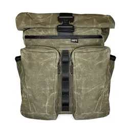 VerBockel 'Day Pack' Roll Top Backpack 2.0 Olive Drab TexWax™ x TexWax™ Autumn Plaid Wax Canvas