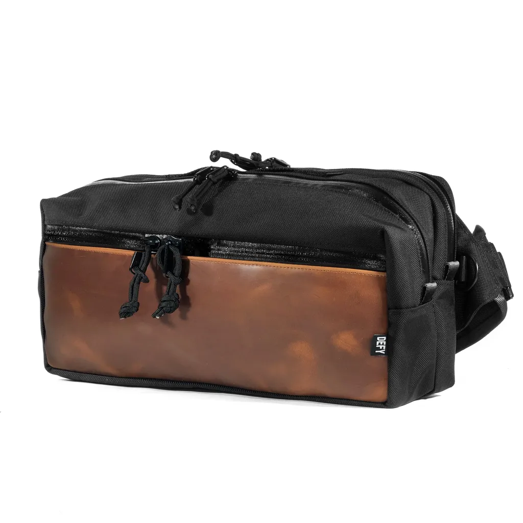 Insidious Sling / Ballistic Nylon + Horween Cavalier Whiskey Leather